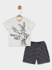 Resim Looney Tunes Lisanslı Erkek Bebek Tişört Ve Şortlu Pijama Takımı 20809 