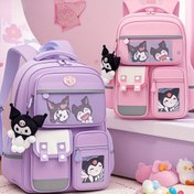 Resim Sanrio Yüksek Güzellik Mor Pembe Ayarlanabilir Omuz Askılı Büyük Kapasiteli Sırt Çantası Seyahat Çantası, Dışarı Çıkma ve Seyahat İçin Temel 