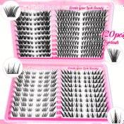 Resim 420 Parça Kirpik Kümlesi Karışık Set - 4 Stil Bir Kutuda, Kedi Gözü, Tilki Gözü, Dramatik ve Hacimli Tarzlar. Parti, Sahne, Günlük Kullanım veya Uzatma İçin Yeniden Kullanılabilir 