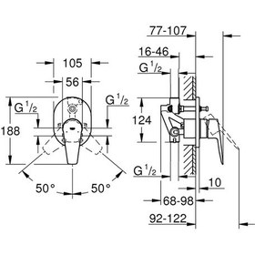 Resim Grohe Bauedge Tek Kumandalı Banyo Bataryası 29039001 Krom 
