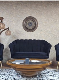 Resim Zafir İstiridye Takım Gold Kaplama Sivriltme Ayak Çay Seti Koltuk Takımı Siyah 