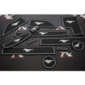Resim Ford Mustang 6 2015-2019 Araç Içi Silikon Kaymaz Ped Kaplama Seti (547230282) 
