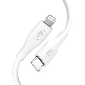 Resim Cablecreation CC1121-G Lightning - Type-c PD Hızlı Usb Data ve Şarj Kablosu Beyaz 