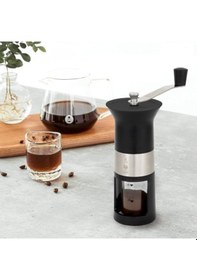 Resim Manuel Kahve Değirmeni Paslanmaz Çelik, Mat Siyah Siyah 