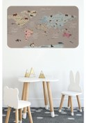 Resim Eğitici Dünya Haritası Dünya Atlası Çocuk Ve Bebek Odası Duvar Sticker -60x105-3817 Renkli 