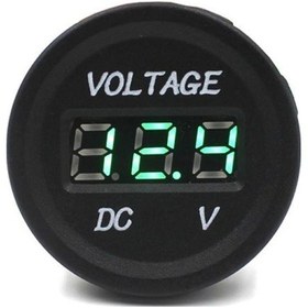 Resim Synodicmonth Araba Motosiklet Su Geçirmez Led Dijital Ekranlı Voltmetre 12v-24v Dc Yeşil 
