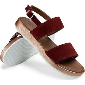 Resim Deery Hakiki Süet Bordo Kadın Sandalet Bordo (492261912) Bordo 