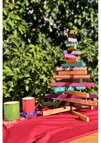 Resim Leftover Ahşap Yılbaşı Ağacı - 54cm Çok Renkli 