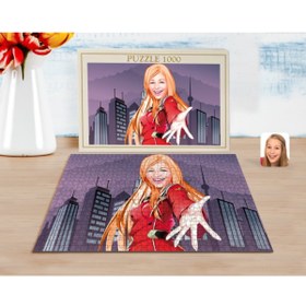 Resim Bk Gift Kişiye Özel Kadın Karikatürlü 1000 Parça Profesyonel Puzzle-34 