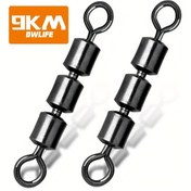 Resim 9KM 3 Rulo Dönerler 15 Adet Balıkçılık Fıçı Dönerleri Yüksek Hızlı Üçlü Rulmanlı Dönerler Balıkçılık Aksesuarları Paslanmaz Çelik 