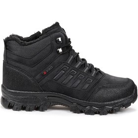 Resim Rune Günlük Fermuarlı Erkek Çocuk Bot Ayakkabı Siyah 