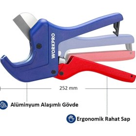 Resim Workpro WP301007 60.5mm Profesyonel Pprc Plastik Boru Kesme Makası 
