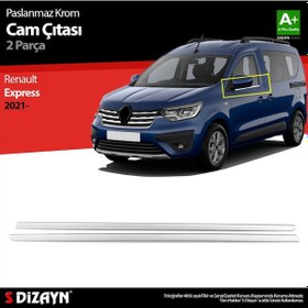 Resim S-dizayn Renault Express Krom Cam Çıtası 2 Prç. 2021 Üzeri A+ Kal 