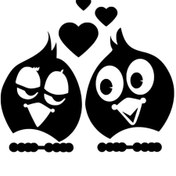 Resim Kıvırcıkyoga Aşık Kuş Çift Sticker Oto Motor Laptop Duvar Folyo Sticker 20x20 cm 