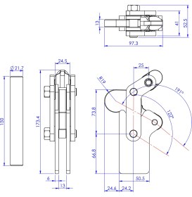 Resim Good Hand GH-701-D Ağır Hizmet Tipi Geçiş Kelepçesi | 500 kg Kapasiteli Düz Taban - Güçlü Endüstriyel 