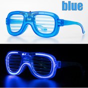 Resim shopwave Mavi Led Işıklı Parti Gözlüğü - Neon Glow Şerit Gözlük 3 Modlu (5047) 