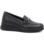 Resim De Scario 715 Deri Toka Detaylı Deri Kadın Loafer Ayakkabı - Siyah Siyah 