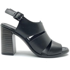 Resim Kids Club Shoes Venüs Merga Hakiki Deri Comfort Ortopedik Kadın Sandalet SİYAH 