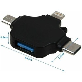 Resim 5003 Lightning Apple Uyumlu iPhone Type-C Micro Usb Dişi Çevirici Adaptör 
