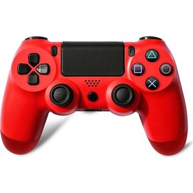 Resim Gajeena Ps4 Kablosuz Oyun Kolu: Bluetooth, 6 Eksenli Jiroskop, 3.5mm Ses Girişi, Işıklı Çubuk, 800mah Pil, Kırmızı 