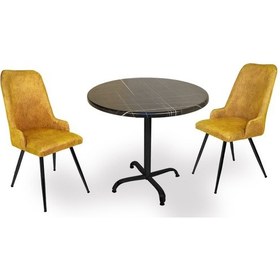Resim Beymobilya Indigo Werzalit Yuvarlak - Çırağan 2Li Masa Takımı (70 Cm Çap) (520891834) 