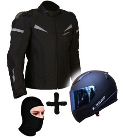 Resim LS2 Prohel Colombıa Mont Siyah+ Rapid Mat Siyah Kask+prohel Balaklava Yazlık 