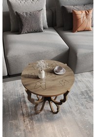 Resim Faymend Kelebek Motifli Fiskos - Yan Sehpa Acık Ceviz Acık Ceviz Atlantik Çam 