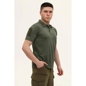 Resim Single Sword Kısa Kollu Taktik Polo Yaka Tişört Renk: Haki Beden: M Serisi 