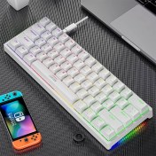 Resim Valkyrie Leaven K620 Blue Switch Mekanik Gaming Oyun Klavyesi Rgb 61 Key Mavi Tuş Type-C Klavye Beyaz 