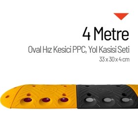 Resim İleri Trafik Oval Hız Kesici PPC, Kapaklı Yol Kasisi Set - 4 Metre 