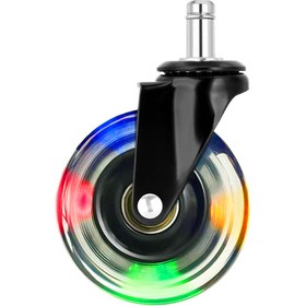 Resim Karr Gaming S-Wheels Motion RGB Aydınlatmalı Silikon Oyuncu Koltuğu Tekeri 75mm | Ofis Koltuk Tekeri | Sessiz 