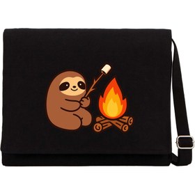 Resim Camp Cute Siyah Kanvas Postacı Çantası - Siyah 