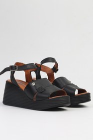 Resim Pierre Cardin ® | PC-7061 Siyah-Kadın Dolgu Topuk Ayakkabı 