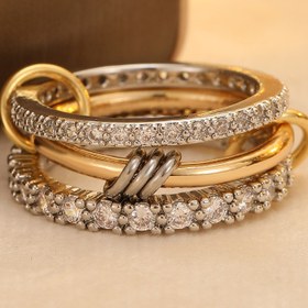 Resim 1 Adet Kadınlar İçin Üst Üste Takılabilir Yüzükler, Özgün Tasarım Parti Takısı Noel ve Yılbaşı Hediyesi 