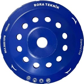 Resim Universal Bora Teknik Tek Sıra Elmas Çanak - Beton Taş Yüzey Silme Temizleme Diski 180 mm 