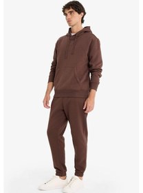 Resim Defacto Regular Fit Beli Bağcıklı Cepli Paçası Lastikli Şardonlu Basic Düz Jogger Eşofman Altı E6326ax25aubn539 Kahve-bn539 