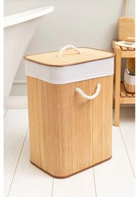 Resim Nishev Evini Sev Bambu Kirli Çamaşır Sepeti Çok Amaçlı Düzenleme Oyuncak Sepeti Ipli Naturel Hasır Naturel 