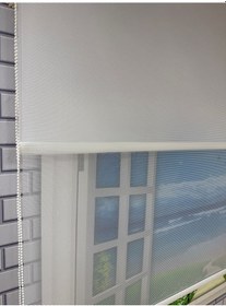 Resim Çift Mekanizmalı Tül Ve Stor Perde - Model 9 Beyaz 