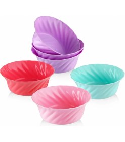 Resim 3’lü Plastik Yuvarlak Kase Seti – Mutfak ve Ev Kullanımı 