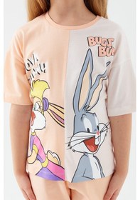 Resim Looney Tunes Lola Bunny And Bugs Bunny Şeker Pembe Kız Çocuk Kapri Takım Pembe 