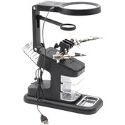 Resim Suntek Led Lehimleme Yardımcı Eller Büyüteç Hobiler 