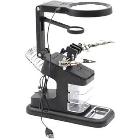 Resim Suntek Led Lehimleme Yardımcı Eller Büyüteç Hobiler 