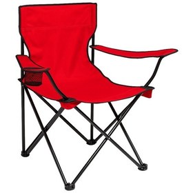 Resim Katlanır Kamp Piknik Sandalyesi - Bardaklıklı - Dy.001 - Kırmızı - Taşıma Çantalı Çok Renkli 
