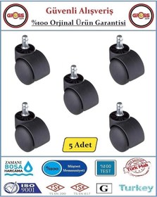 Resim Ofis Koltuk Mobilya Tekerleği - Dönerli Pimli Tekerlek - 5 Adet 