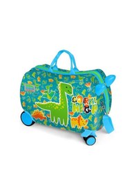 Resim Coral High Kids Mavi Yeşil Dinozor Desenli Otur-çek Çocuk Valizi 16361 Çok Renkli 