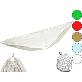 Resim Selfbuysell Gabardin Dokuma Renkli Pamuk Kumaş Kamp Hamak 135X260CM200KG.TAŞIMA6MT Ipfile Çantalı (5324) 
