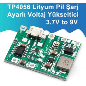 Resim Genel Markalar Tp4056 18650 Lityum Pil Şarj Micro Usb Ayarlı Voltaj Yükseltici 3-7v To 27v Boost Step Up Lion Akü 