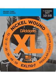 Resim D'addario Exl110-7 Xl Nickel Wound 7 Telli Elektro Gitar Tel Seti - 10-59 Profesyonel 7 Telli Gitarlar İçin İdeal Gerilim, Nikel Sargı Ve Üstün Akort Kararlılığı 