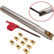 Resim Waige Cnc Freze Makinesi Tutucusu-1 x Endekslenebilir Freze Kesici 10 x Uçlar 1 x Anahtar-Gümüş (Yurt Dışından) 