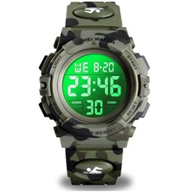 Resim Çocuklar İçin Dijital Spor Saati Erkek Kız Erkek Su Geçirmez Günlük Elektronik Analog Kuvars 7 Renkli Led Saatler Alarm Kronometre Silikon Bantlı Aydınlık B Diğer 